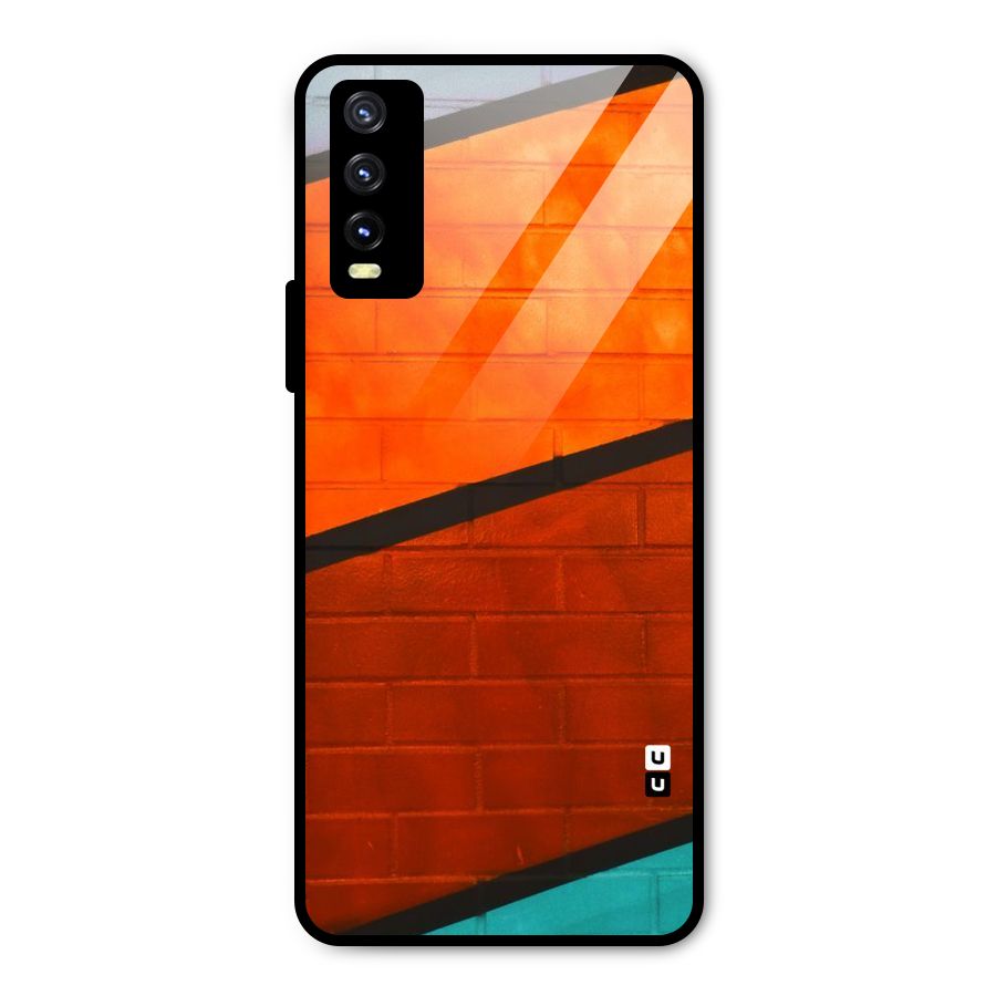 Wall Diagonal Stripes Metal Back Case for Vivo Y20g