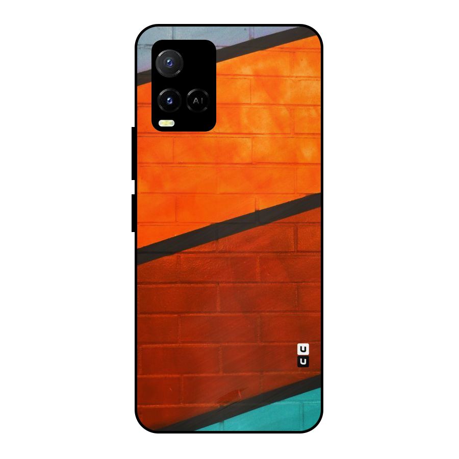 Wall Diagonal Stripes Metal Back Case for Vivo Y21A