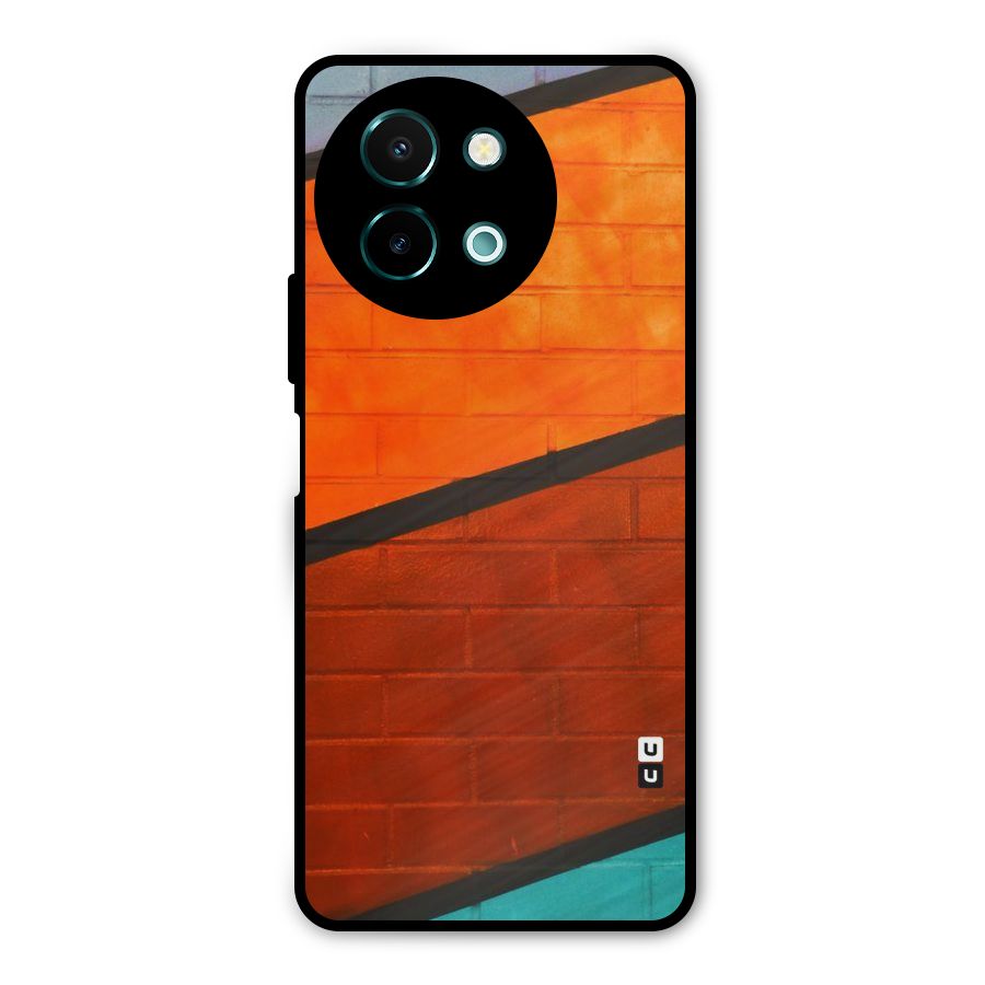 Wall Diagonal Stripes Metal Back Case for Vivo Y58
