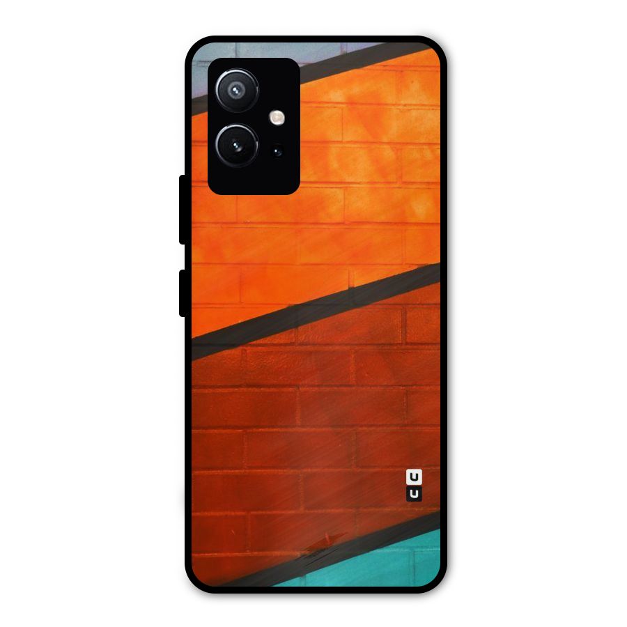 Wall Diagonal Stripes Metal Back Case for Vivo Y75 5G