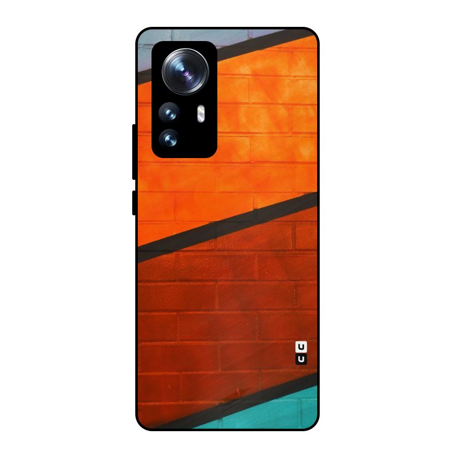Wall Diagonal Stripes Metal Back Case for Xiaomi 12 Pro
