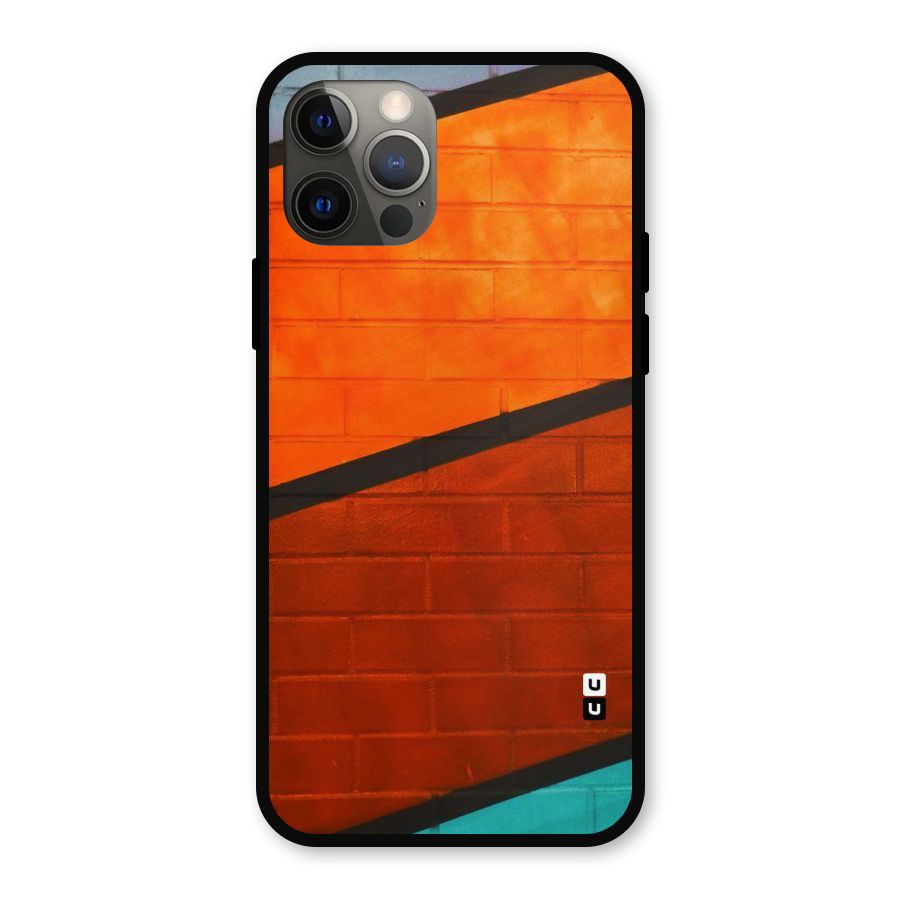 Wall Diagonal Stripes Metal Back Case for iPhone 12 Pro