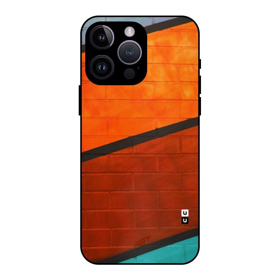 Wall Diagonal Stripes Metal Back Case for iPhone 14 Pro Max