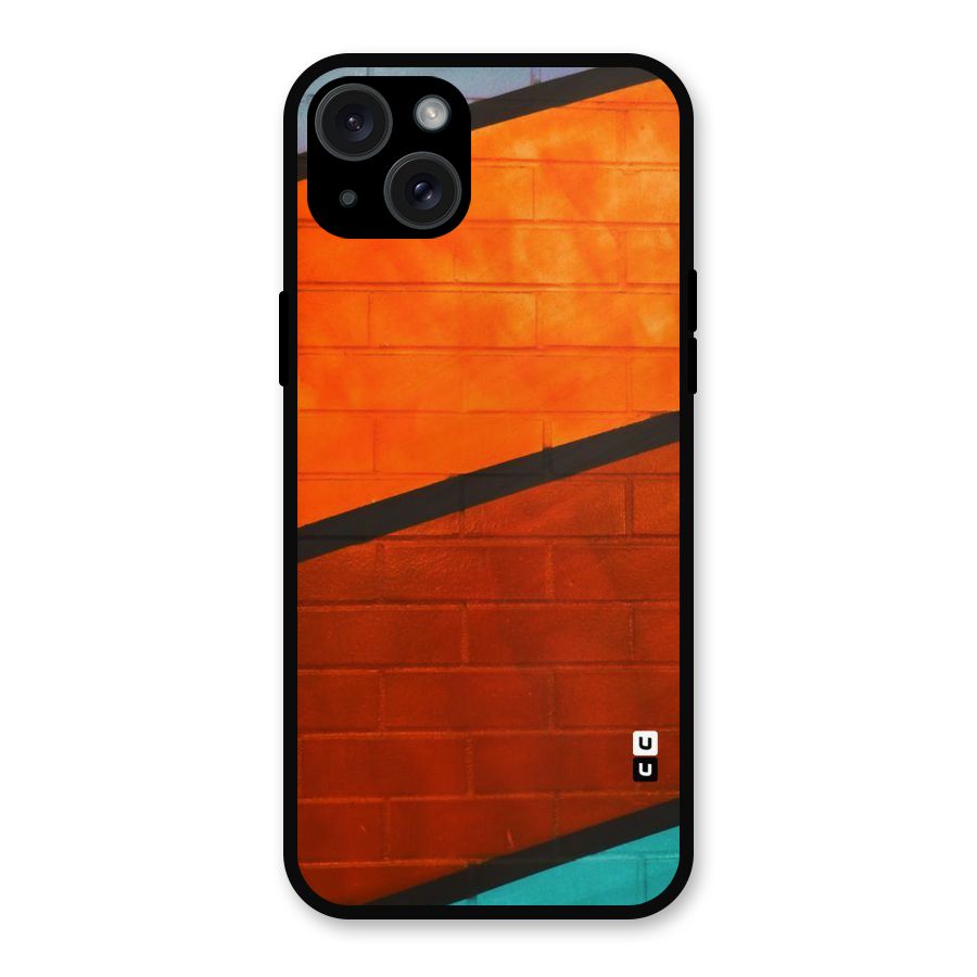 Wall Diagonal Stripes Metal Back Case for iPhone 15 Plus