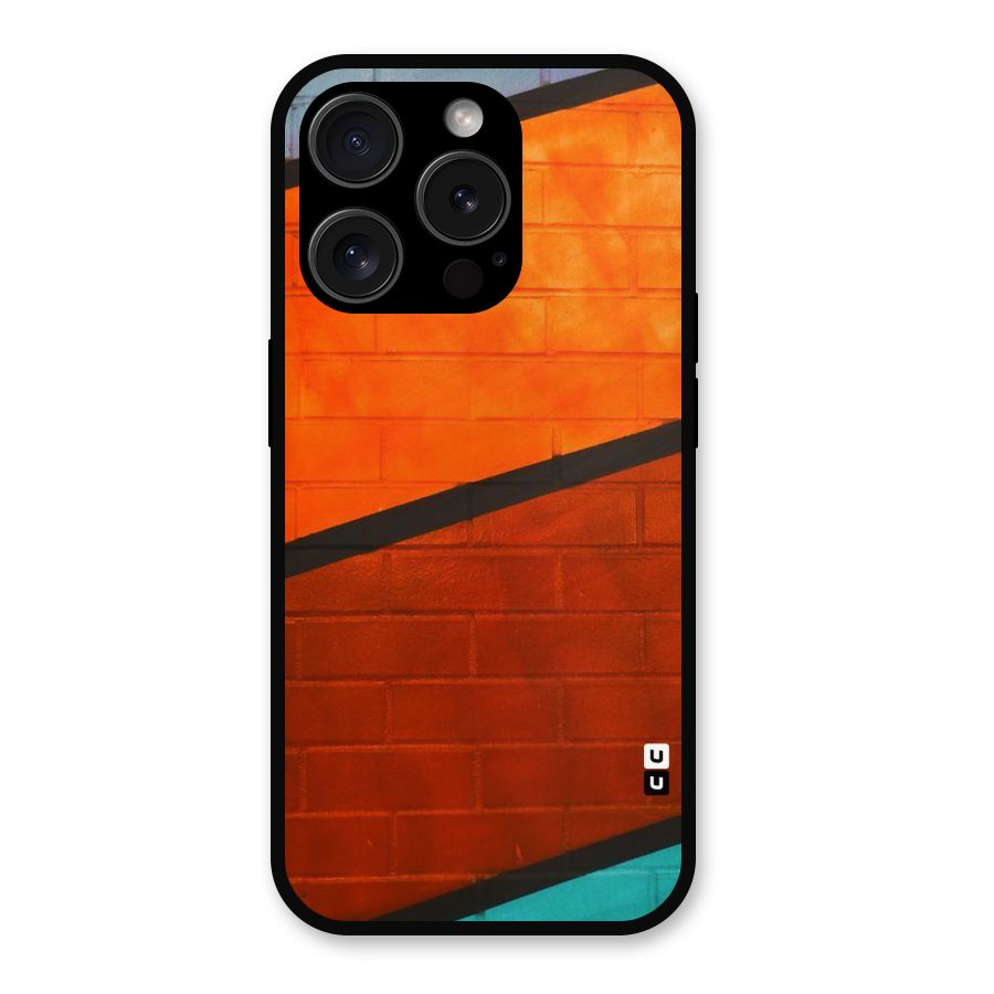 Wall Diagonal Stripes Metal Back Case for iPhone 15 Pro