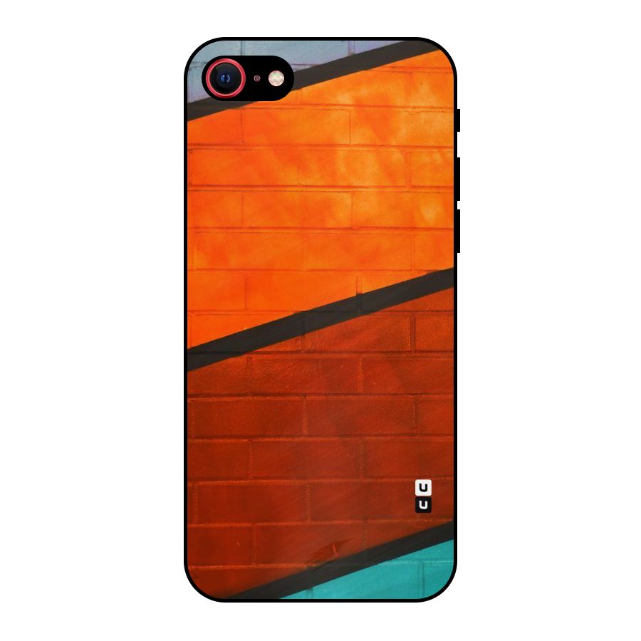 Wall Diagonal Stripes Metal Back Case for iPhone SE 2022