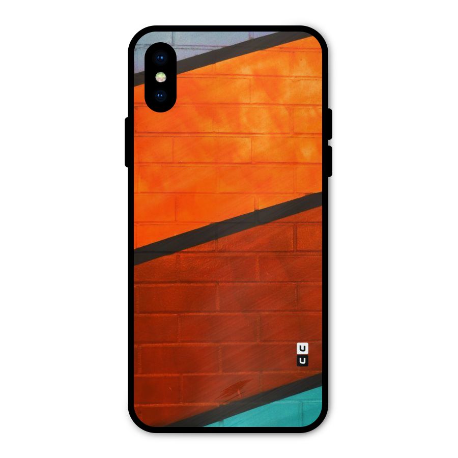 Wall Diagonal Stripes Metal Back Case for iPhone X
