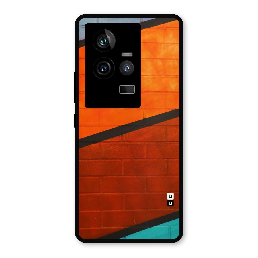 Wall Diagonal Stripes Metal Back Case for iQOO 11 5G
