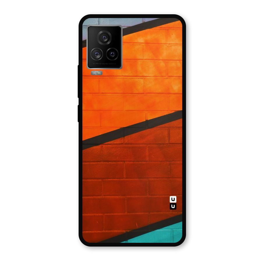 Wall Diagonal Stripes Metal Back Case for iQOO 7 Legend 5G