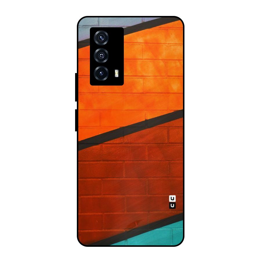 Wall Diagonal Stripes Metal Back Case for iQOO Z5