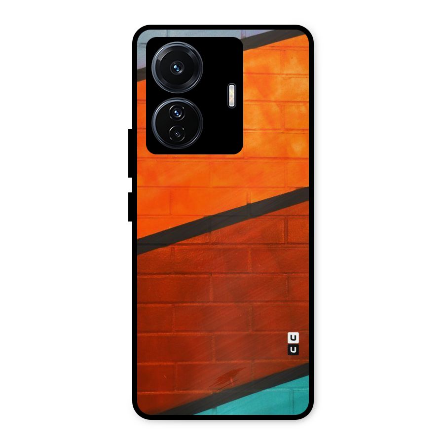 Wall Diagonal Stripes Metal Back Case for iQOO Z6