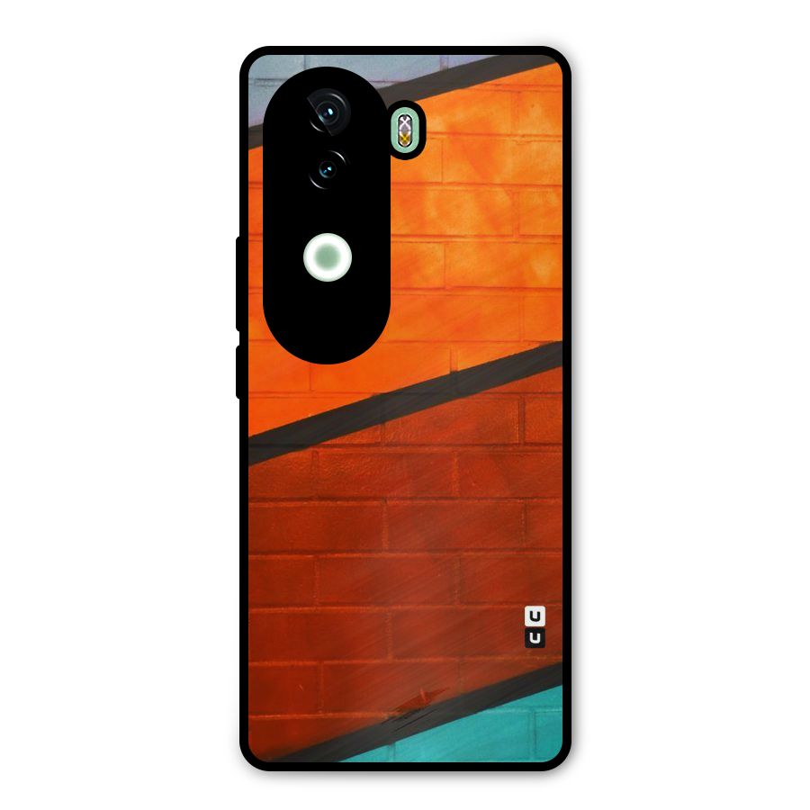 Wall Diagonal Stripes Metal Back Case for iQOO Z9s