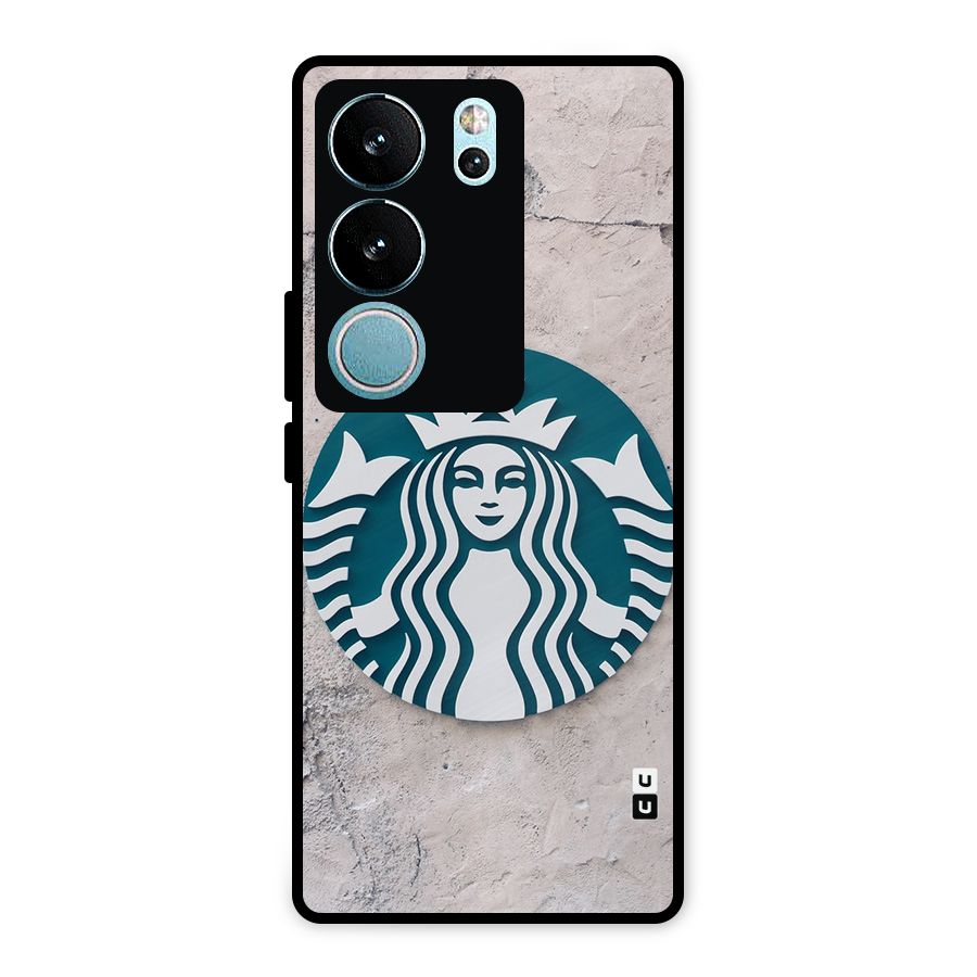 Wall StarBucks Metal Back Case for Vivo V29 Pro