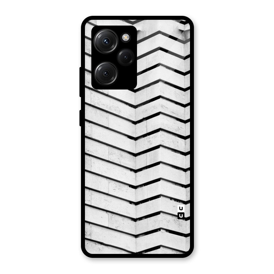 Wall Zig Zag Glass Back Case for Poco X5 Pro