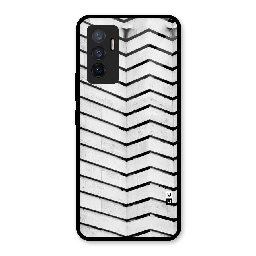Wall Zig Zag Glass Back Case for Vivo V23e