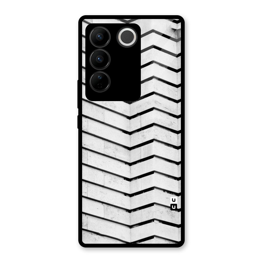 Wall Zig Zag Glass Back Case for Vivo V27