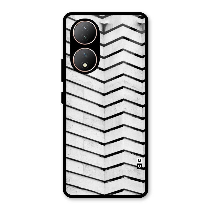 Wall Zig Zag Glass Back Case for Vivo Y100A