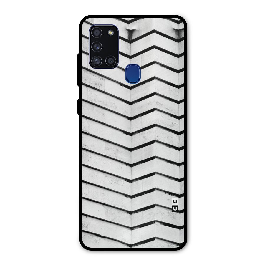 Wall Zig Zag Metal Back Case for Galaxy A21s