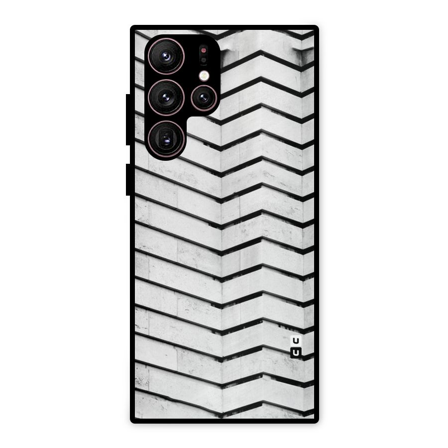 Wall Zig Zag Metal Back Case for Galaxy S22 Ultra 5G