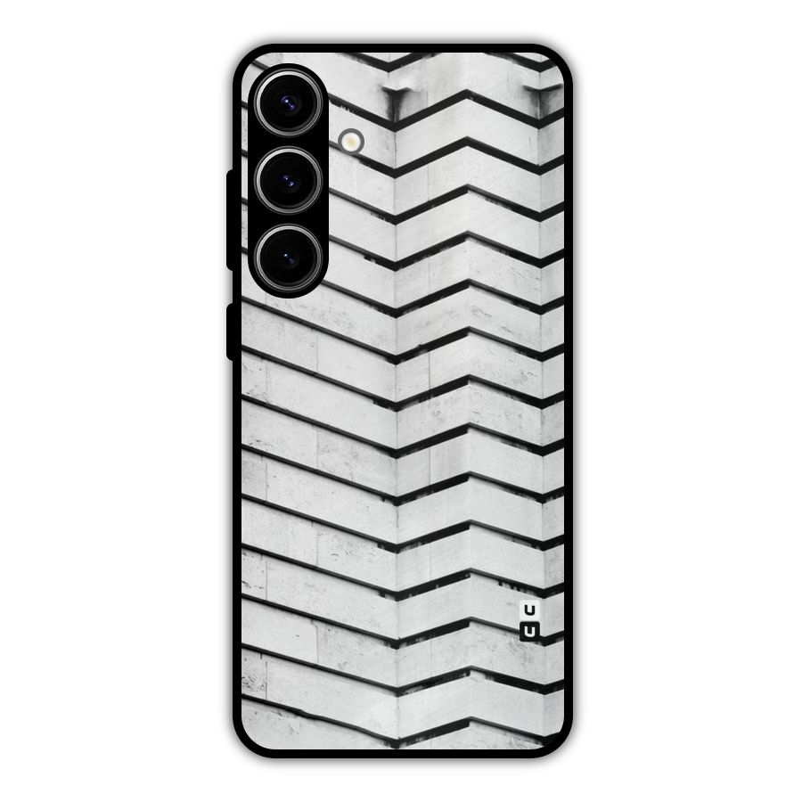 Wall Zig Zag Metal Back Case for Galaxy S24 Plus