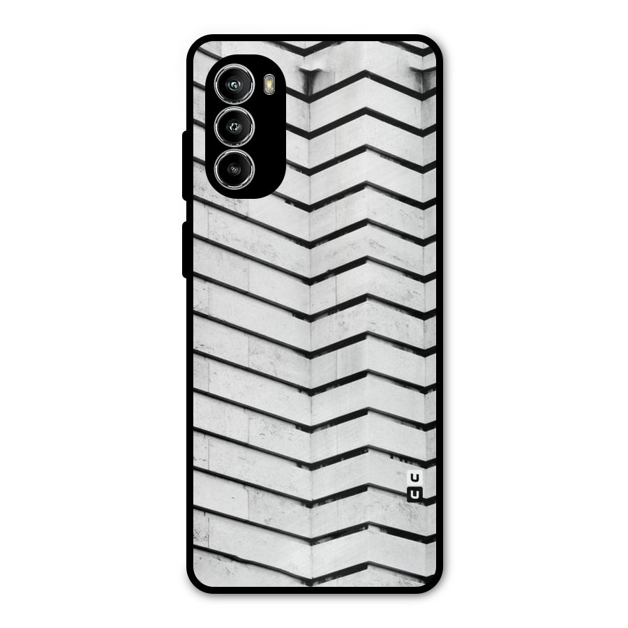 Wall Zig Zag Metal Back Case for Moto G52