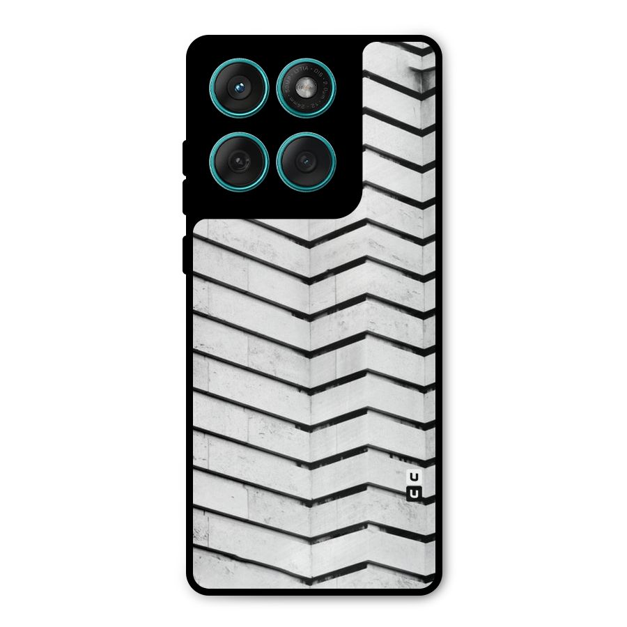 Wall Zig Zag Metal Back Case for Motorola Edge 60