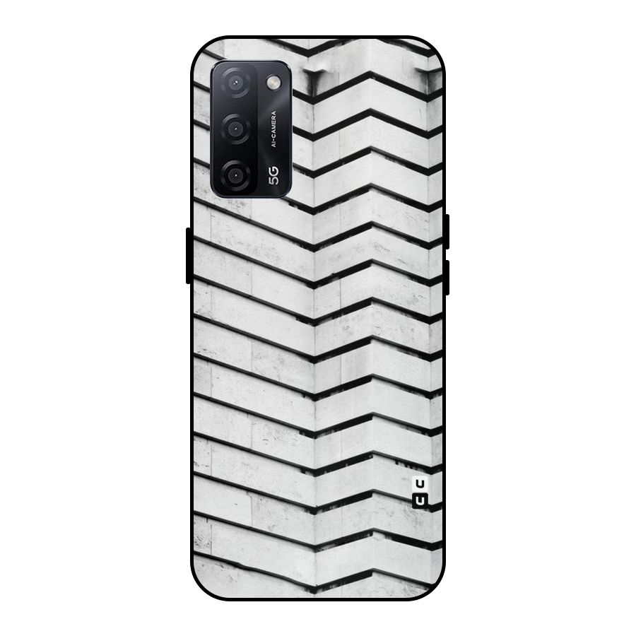 Wall Zig Zag Metal Back Case for Oppo A53s 5G