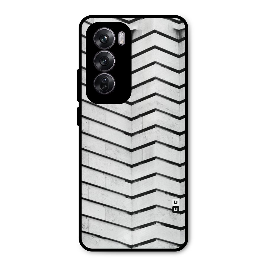 Wall Zig Zag Metal Back Case for Oppo Reno12 Pro