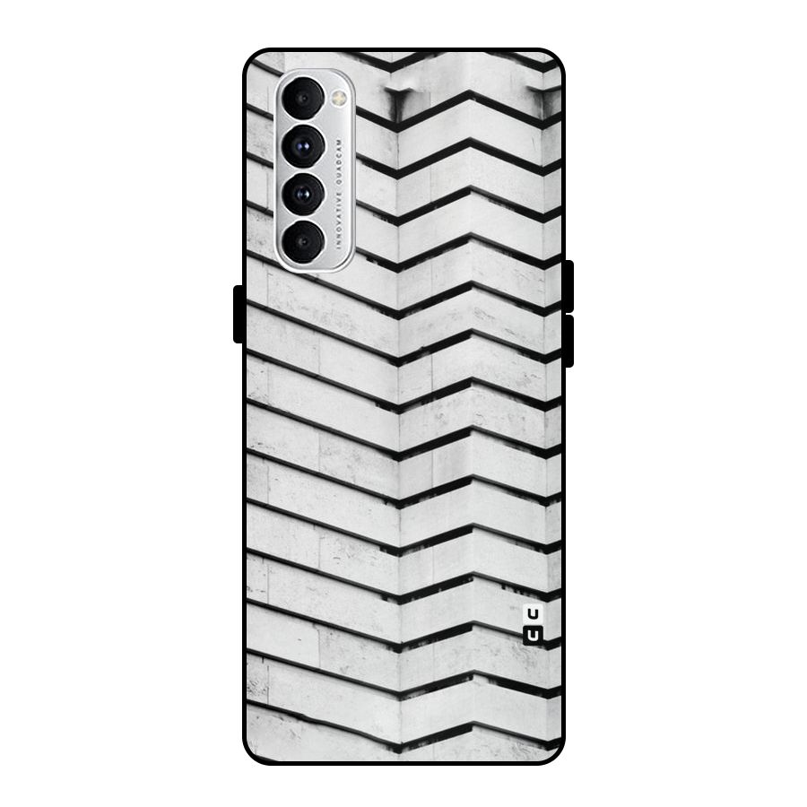 Wall Zig Zag Metal Back Case for Oppo Reno4 Pro