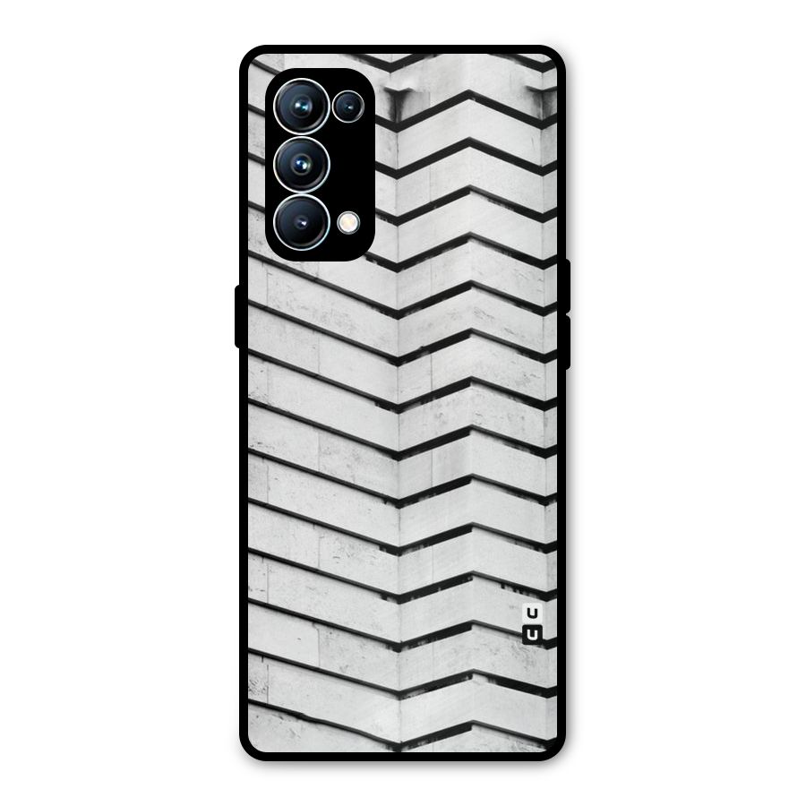 Wall Zig Zag Metal Back Case for Oppo Reno5 Pro 5G