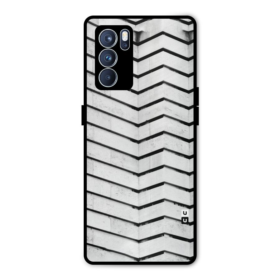Wall Zig Zag Metal Back Case for Oppo Reno6 Pro 5G