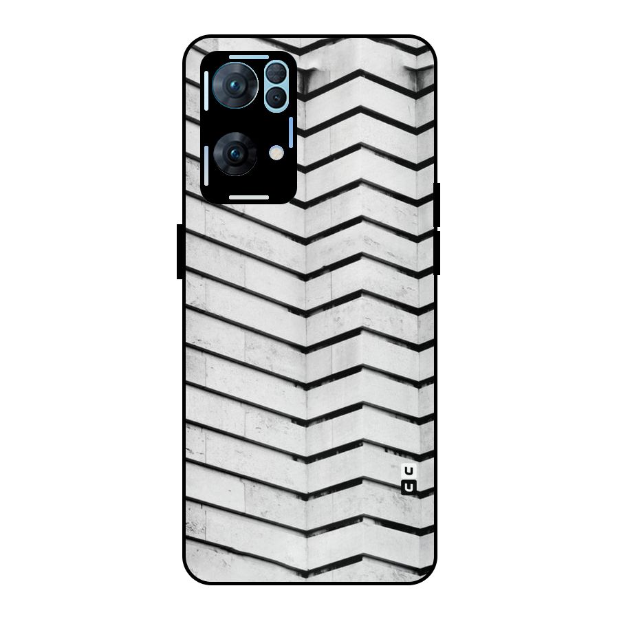 Wall Zig Zag Metal Back Case for Oppo Reno7 Pro 5G