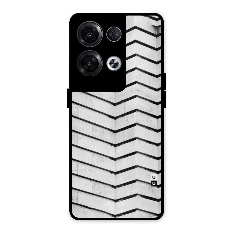 Wall Zig Zag Metal Back Case for Oppo Reno8 Pro 5G
