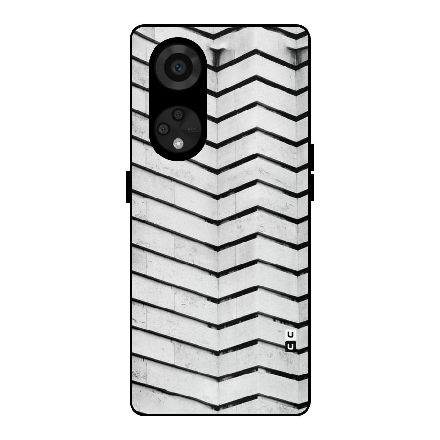 Wall Zig Zag Metal Back Case for Reno8 T 5G