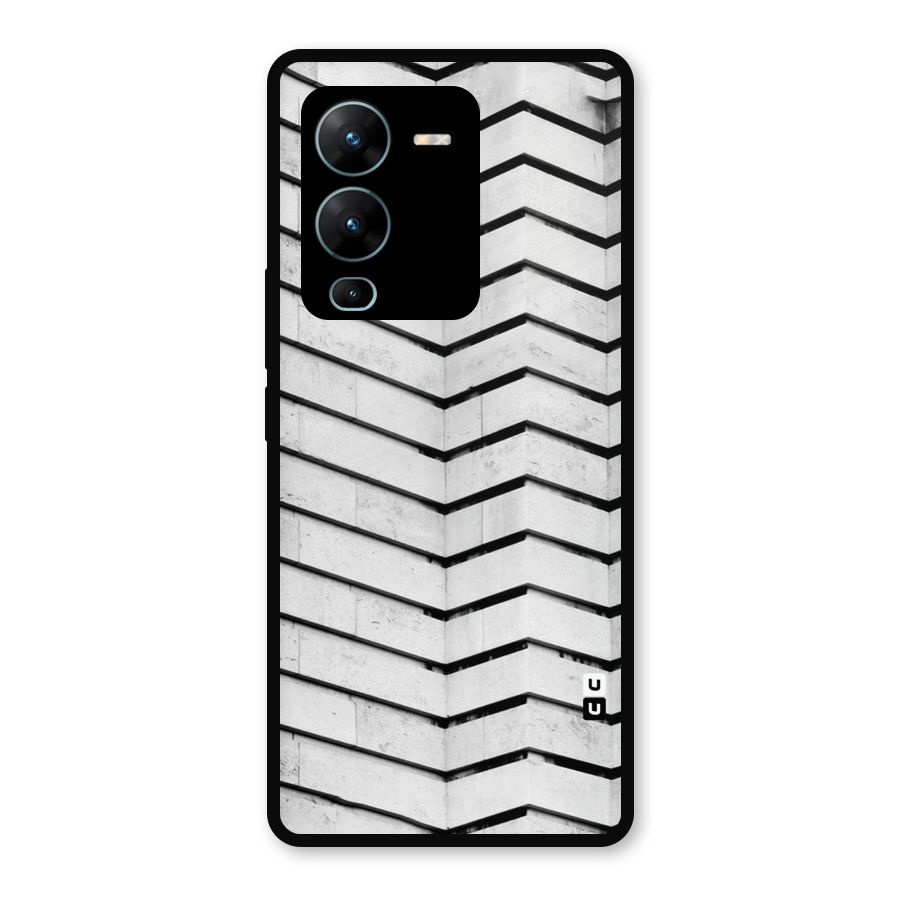 Wall Zig Zag Metal Back Case for Vivo V25 Pro