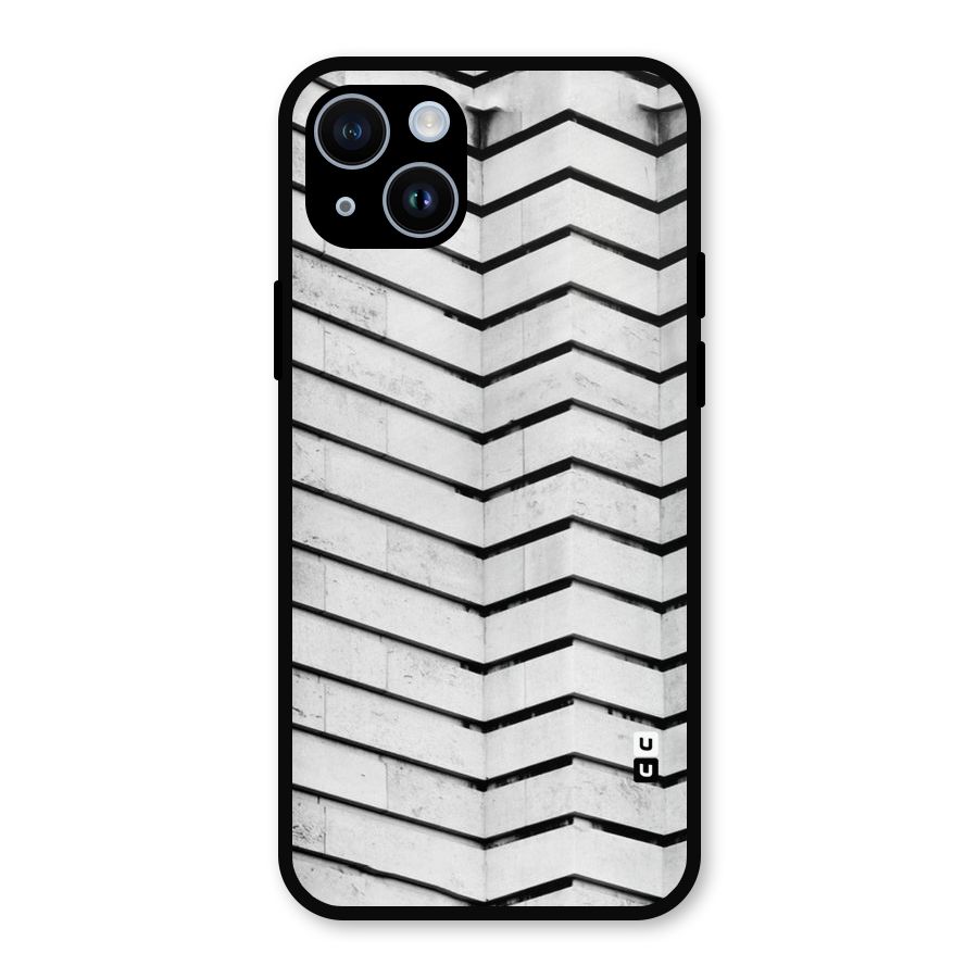 Wall Zig Zag Metal Back Case for iPhone 14