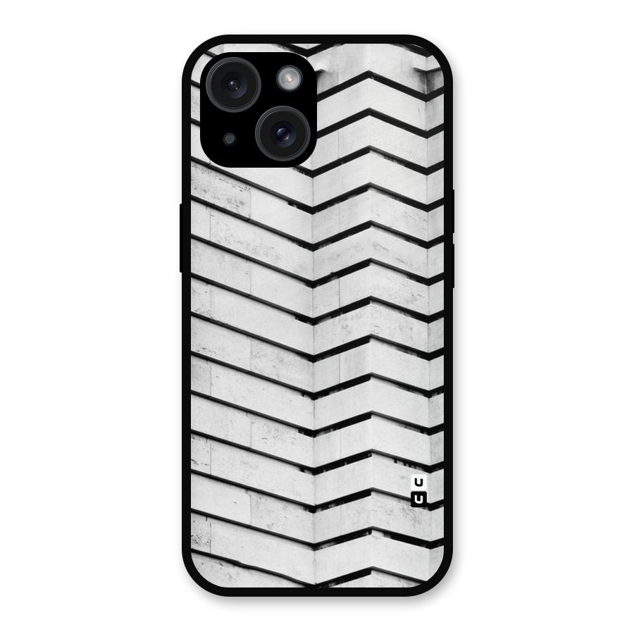 Wall Zig Zag Metal Back Case for iPhone 15