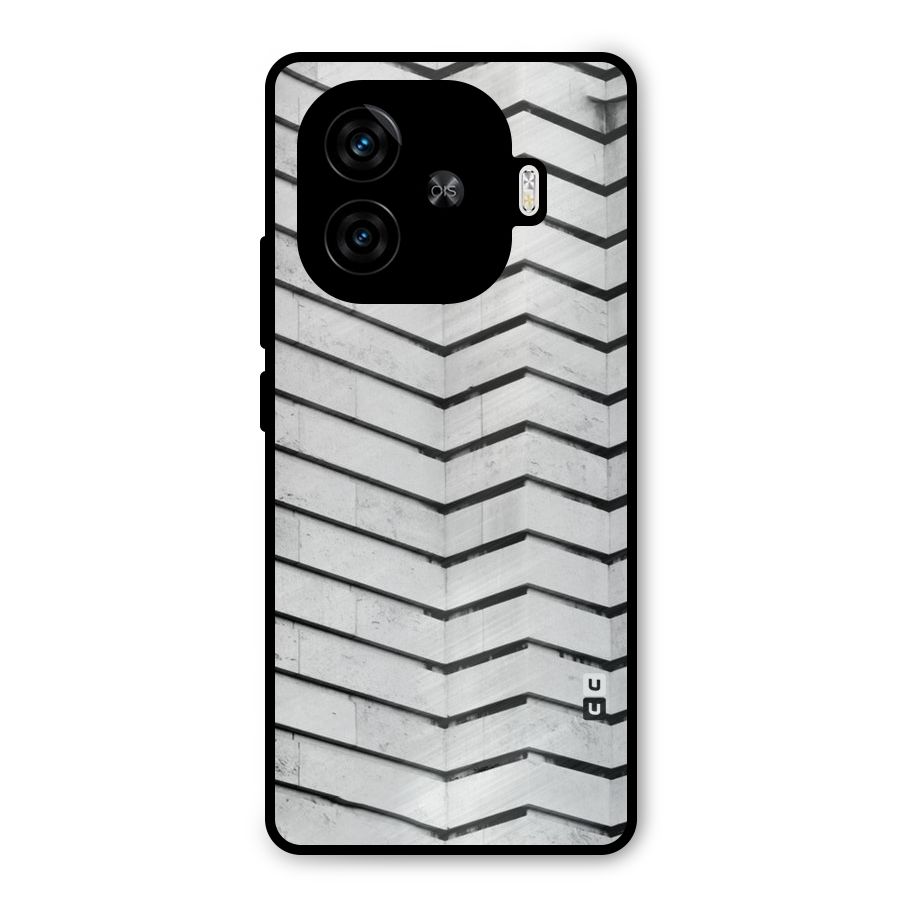 Wall Zig Zag Metal Back Case for iQOO Z9 Turbo