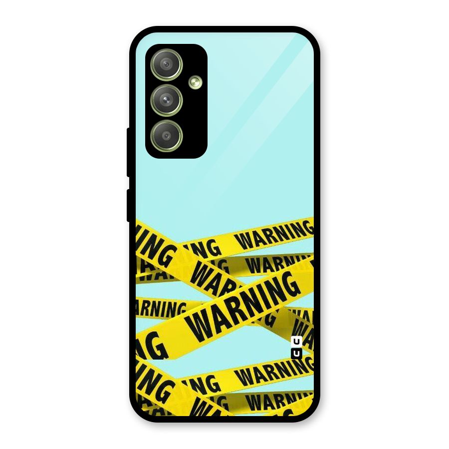 Warning Design Glass Back Case for Galaxy A54