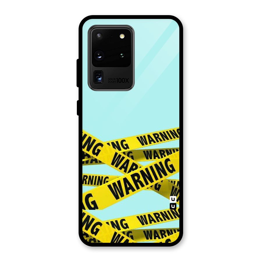 Warning Design Glass Back Case for Galaxy S20 Ultra
