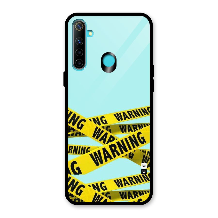 Warning Design Glass Back Case for Realme 5i