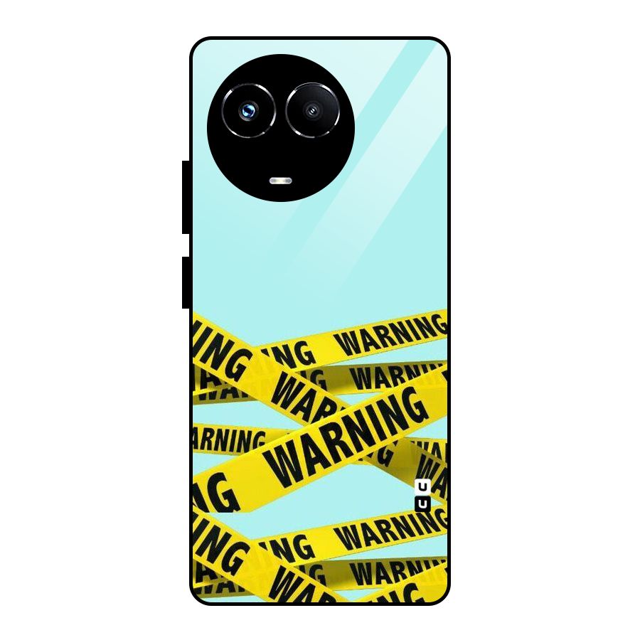 Warning Design Glass Back Case for Realme Narzo 60X