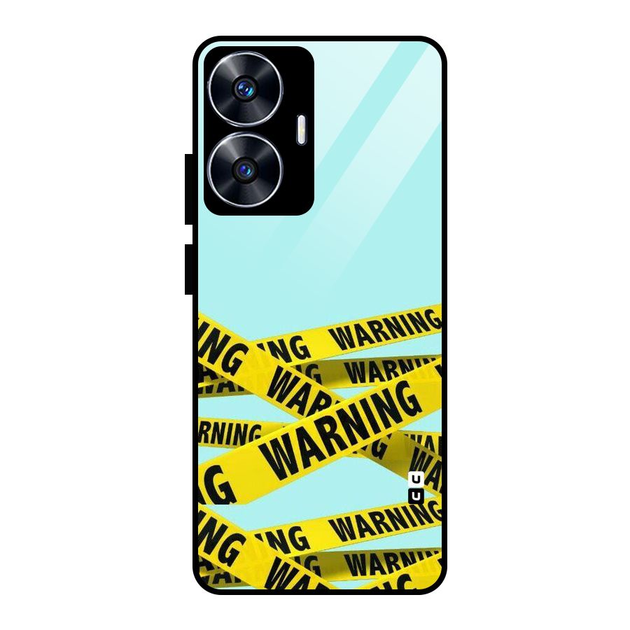 Warning Design Glass Back Case for Realme Narzo N55