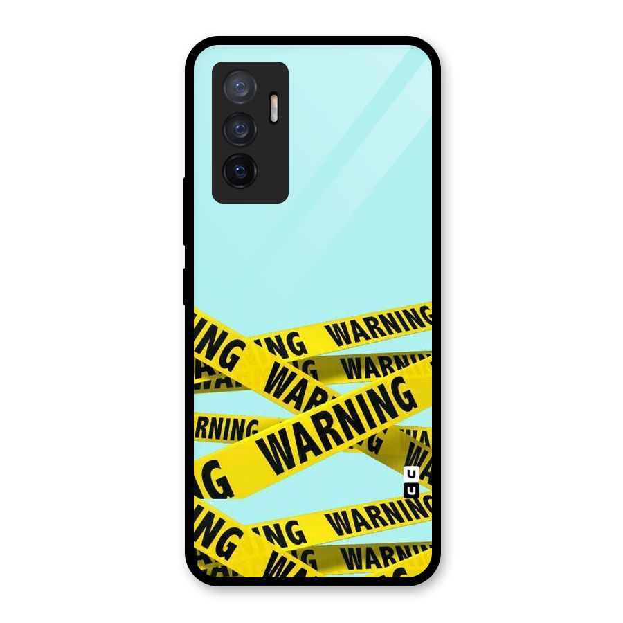 Warning Design Glass Back Case for Vivo V23e