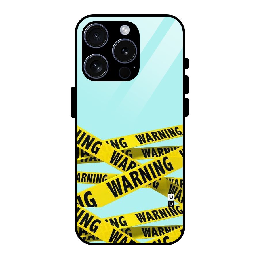 Warning Design Glass Back Case for iPhone 15 Pro