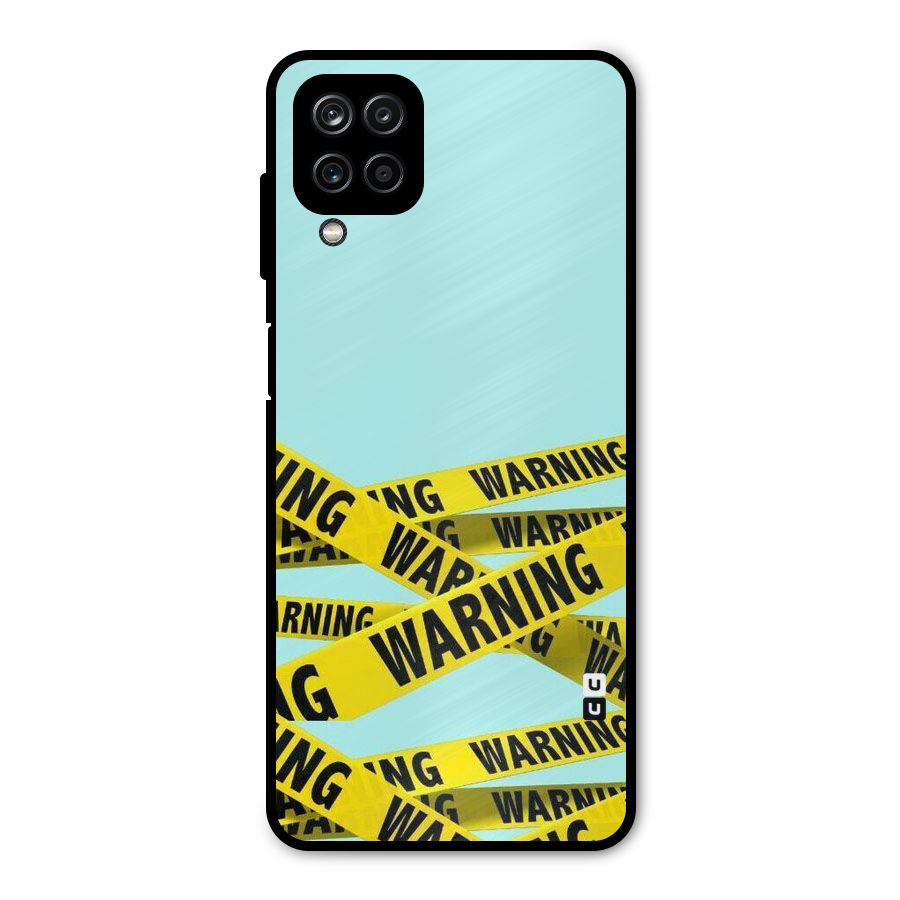 Warning Design Metal Back Case for Galaxy A12