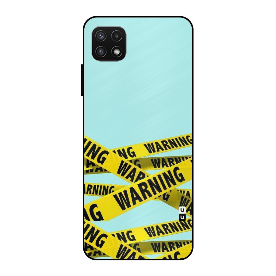Warning Design Metal Back Case for Galaxy A22 5G