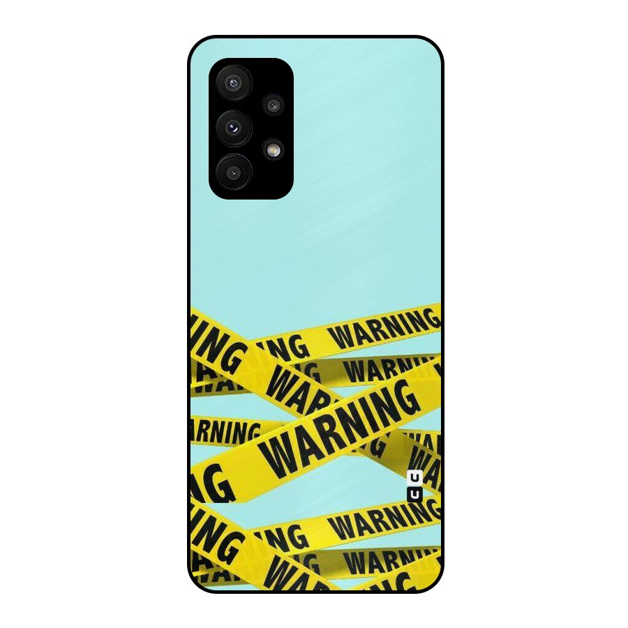 Warning Design Metal Back Case for Galaxy A23