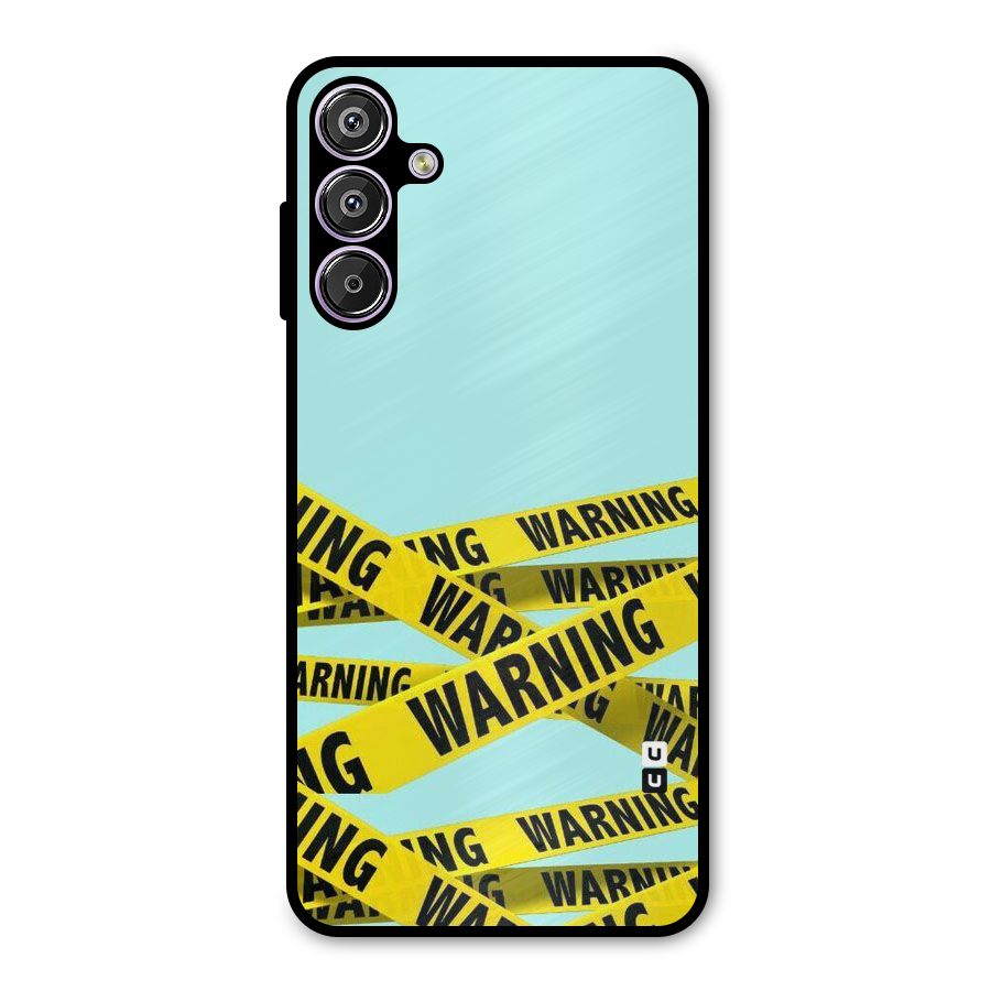 Warning Design Metal Back Case for Galaxy F15