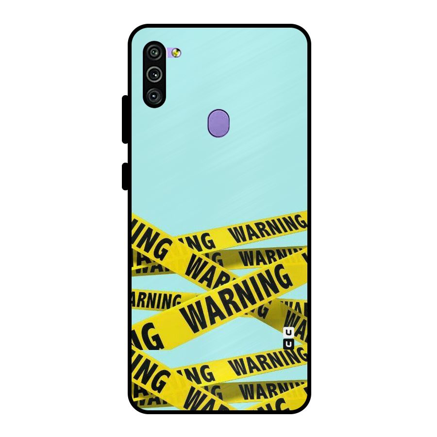 Warning Design Metal Back Case for Galaxy M11